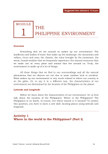 THE PHILIPPINE ENVIRONMENT