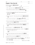 Chapter 1 Test, Form 2A