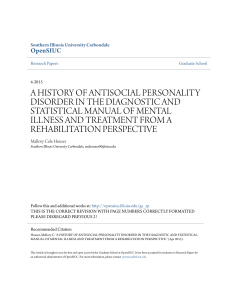 a history of antisocial personality disorder in the