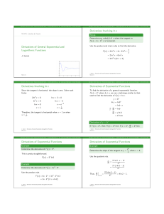 Derivative of General Exponential and Logarithmic