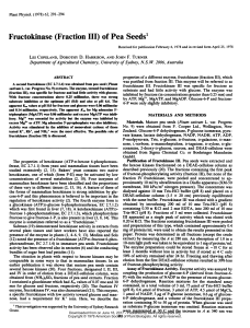 Fructokinase (Fraction III)of Pea Seeds
