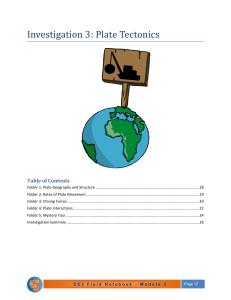 Investigation 3: Plate Tectonics