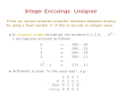 Integer Encodings: Unsigned