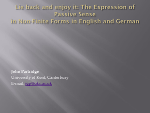 Lie back and enjoy it: The Expression of Passive Sense in Non