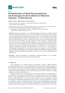 Immobilization of Metal Hexacyanoferrate Ion
