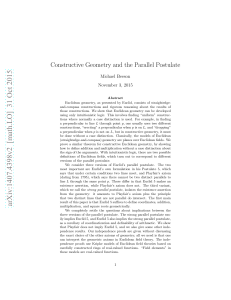 Constructive Geometry and the Parallel Postulate
