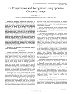 Iris Compression and Recognition using Spherical Geometry Image