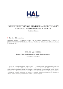 interpretation of reverse algorithms in several mesopotamian