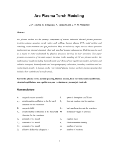 Arc Plasma Torch Modeling