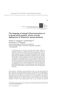 The language of change? Characterizations of in