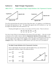 Section 6.4 Right Triangle Trigonometry