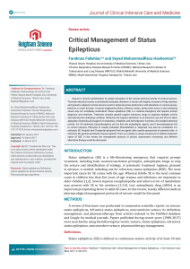 Critical Management of Status Epilepticus