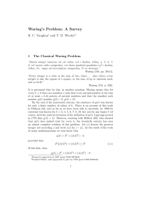 Waring`s Problem: A Survey