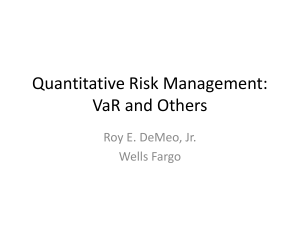 An Introduction to Value At Risk