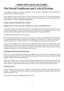 The Fluvial Landforms and Cycle of Erosion