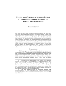states and cities as actors in global climate regulation: unitary vs