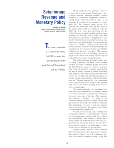 Seigniorage Revenue and Monetary Policy