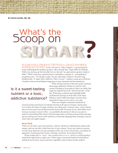What`s the Scoop on Sugar? - School Nutrition Association