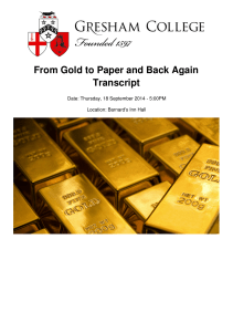From Gold to Paper and Back Again Transcript