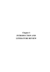 Chapter I INTRODUCTION AND LITERATURE REVIEW