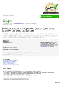 A Population Growth Curve Using Southern Sea Otter