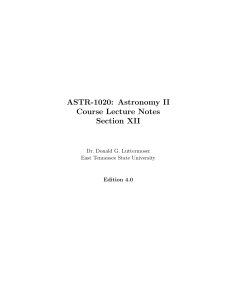 ASTR-1020: Astronomy II Course Lecture Notes - Faculty