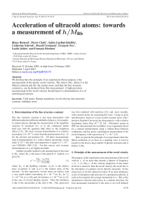 Acceleration of ultracold atoms: towards a measurement of