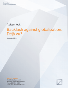 Backlash against globalization: Déjà vu?