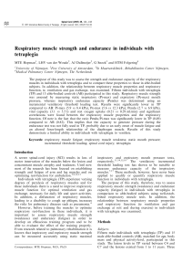 Respiratory muscle strength and endurance in individuals