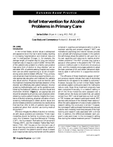 Brief Intervention for Alcohol Problems in Primary Care