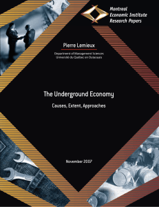 The Underground Economy - Causes, Extent, Approaches
