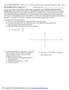 − +−= 4 π 2x csc 31 y