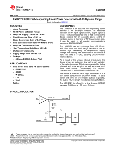 LMH2121 3GHz Fast-Responding Linear Pwr Detctr w 40dB