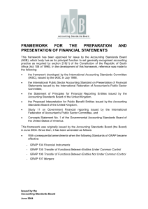 framework for the preparation and presentation of financial