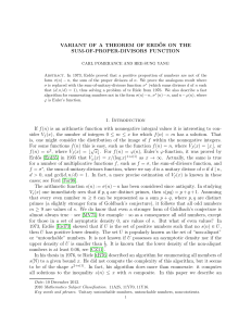 Variant of a theorem of Erdős on the sum-of-proper