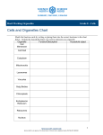 Cells and Organelles Chart