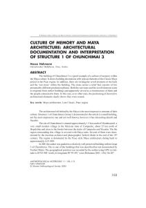 CULTURE OF MEMORY AND MAYA ARCHITECTURE