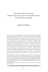 Religion and Association in Nineteenth