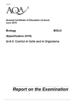 GCE Biology Exam Report Unit05 - Control in cells and in