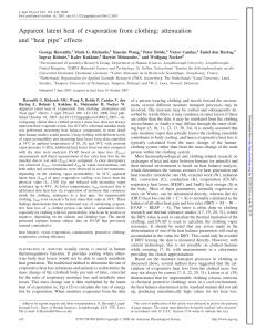 Apparent latent heat of evaporation from clothing: attenuation and