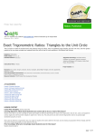 Exact Trigonometric Ratios: Triangles to the Unit Circle