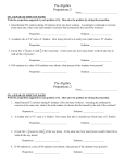 Pre-Algebra Proportions 2 Pre-Algebra Proportions 2