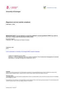 University of Groningen Magnesium and zinc hydride