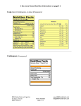 [ See more Honey Nutrition information on page 2 ] 1 tablespoon (3