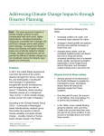 Addressing Climate Change Impacts through Disaster Planning