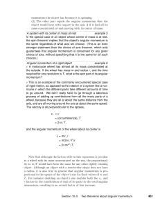 momentum the object has because it is spinning. (2) The other part