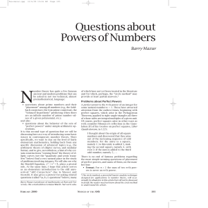 Questions about Powers of Numbers