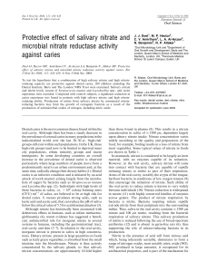 Protective effect of salivary nitrate and microbial nitrate reductase