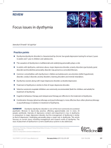 Focus issues in dysthymia
