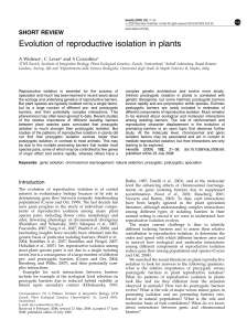 Evolution of reproductive isolation in plants